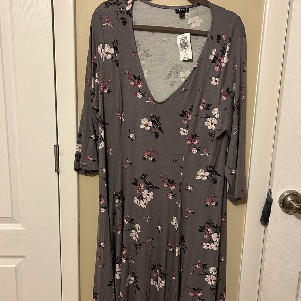 Floral Gray Dress
